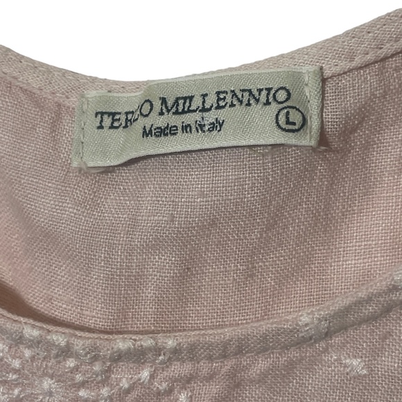 Terzo‎ Millennio Large Pink Summer Dress 100% Linen - Picture 3 of 6